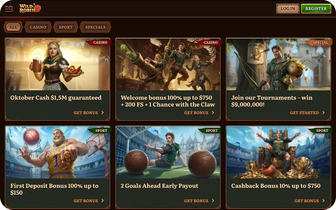 wildrobin casino bonus all