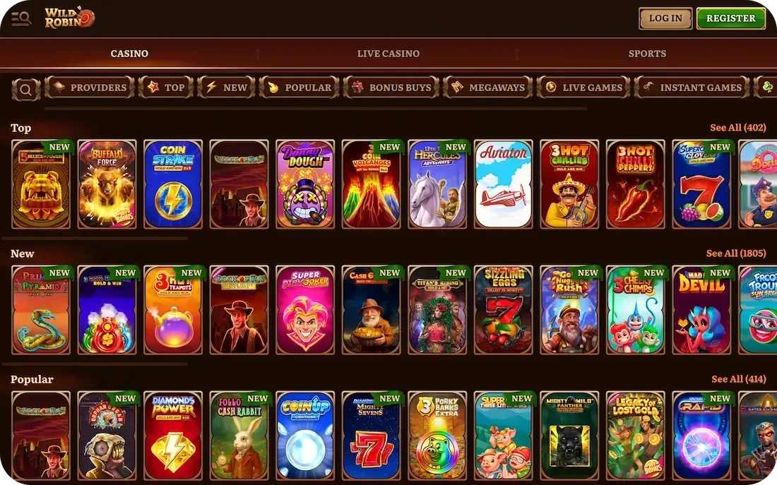 wildrobin casino games