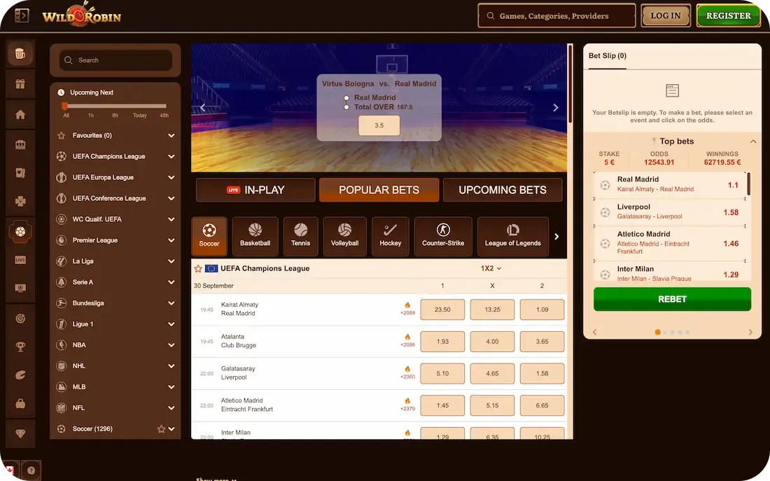 wildrobin casino sport