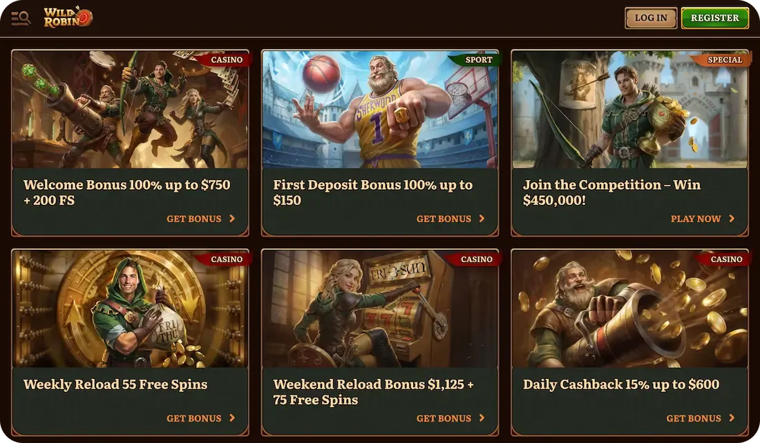 wildrobin casino bonus all
