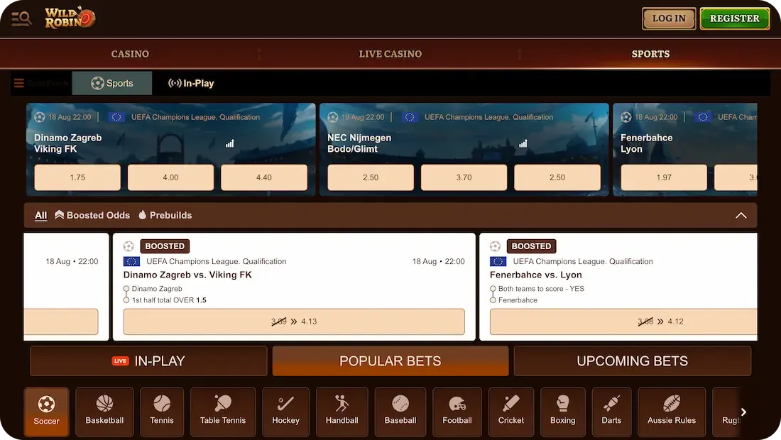 wildrobin casino sport